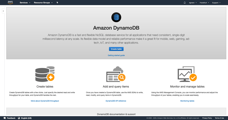 choose dynamodb